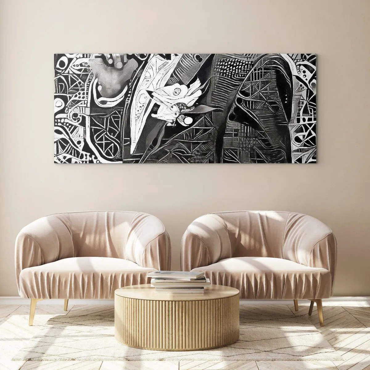 Obraz na skle - Iba zdanlivo šedý človek - 140x50 cm