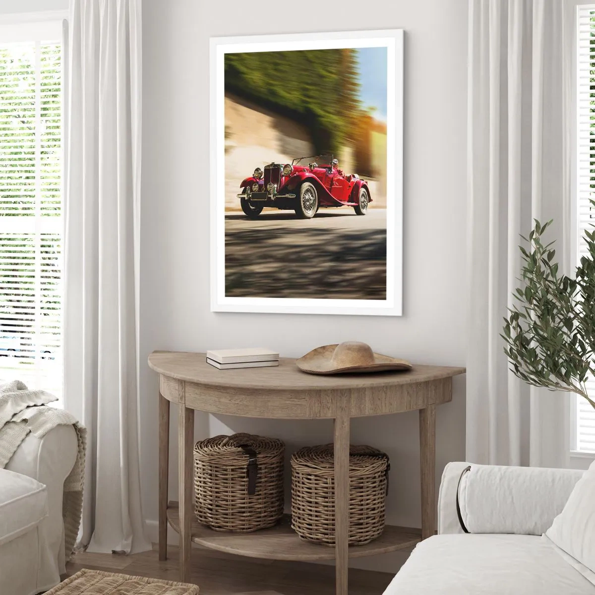 Plagát v bielom ráme - Krajšia ako Níke Samotrácka - 61x91 cm