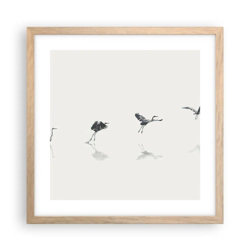 Plagát v ráme zo svetlého duba - Štyri jednoduché kroky - 40x40 cm