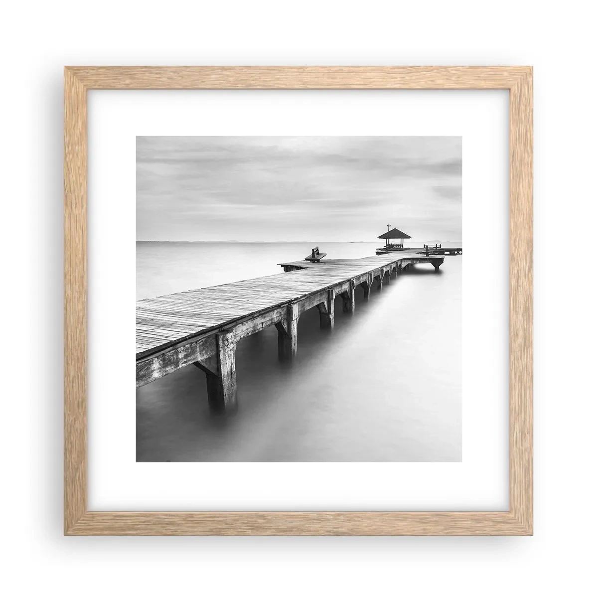 Plagát v ráme zo svetlého duba - Ďaleko od nás - 30x30 cm