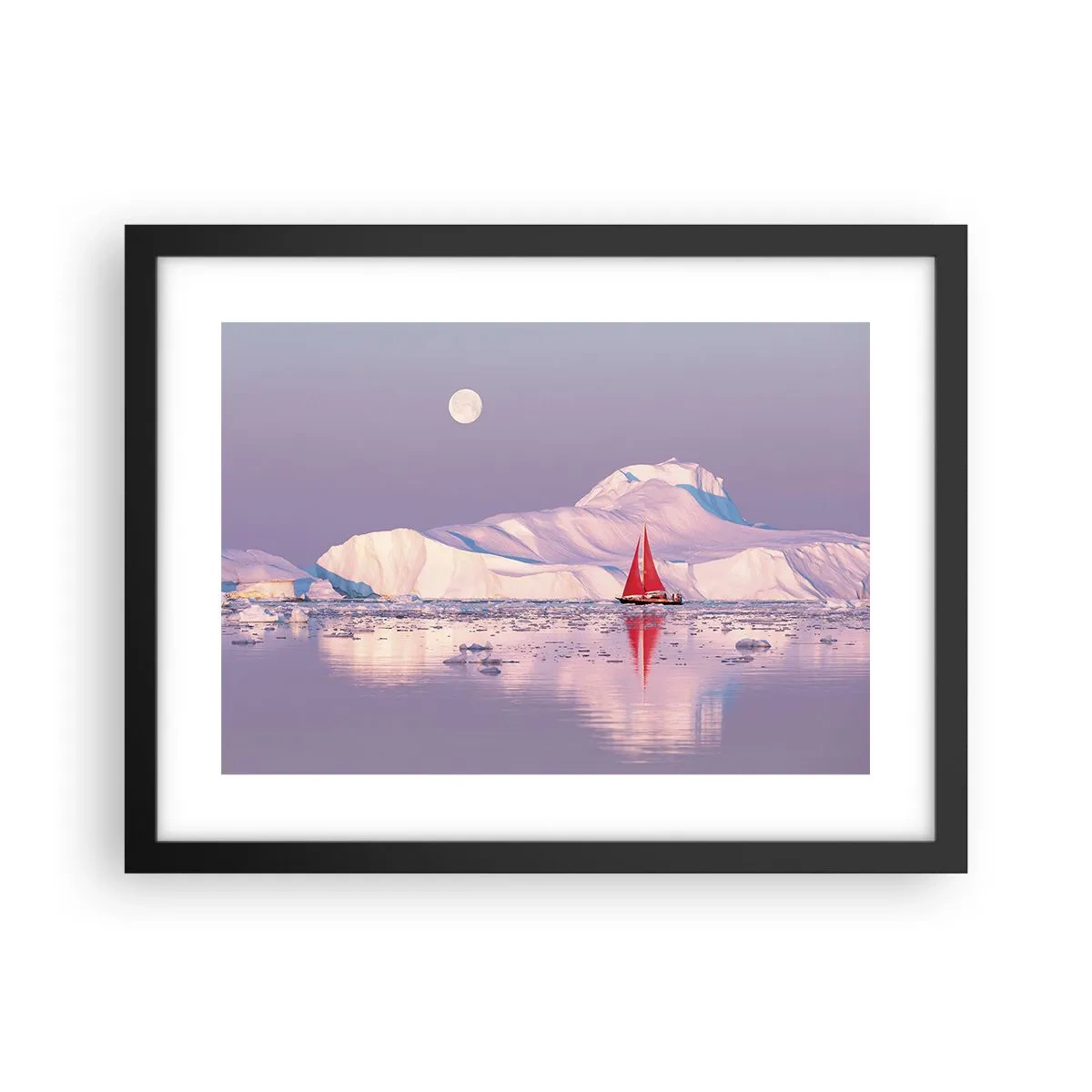 Plagát v čiernom ráme - Žiar plachty, chlad ľadu - 40x30 cm