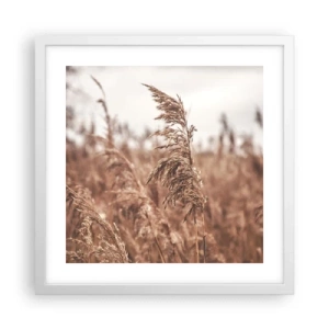 Plagát v bielom ráme - Na poliach už je jeseň - 40x40 cm