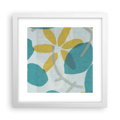 Plagát v bielom ráme - Medzi azúrovými listami - 30x30 cm