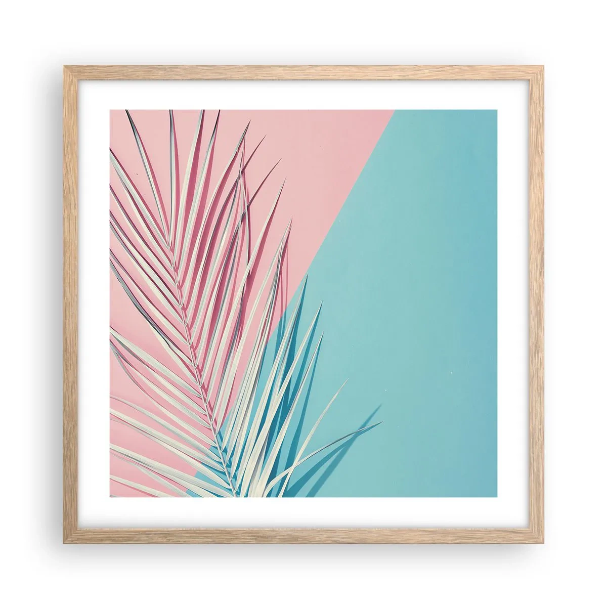 Plagát v ráme zo svetlého duba - Tropický dojem - 50x50 cm