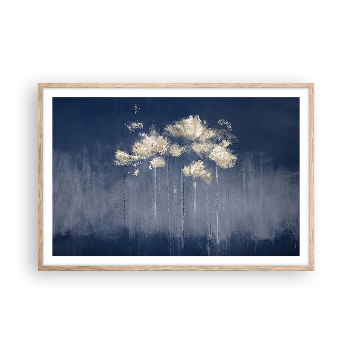 Plagát v ráme zo svetlého duba - Ako okvetné lístky vo vetre - 91x61 cm