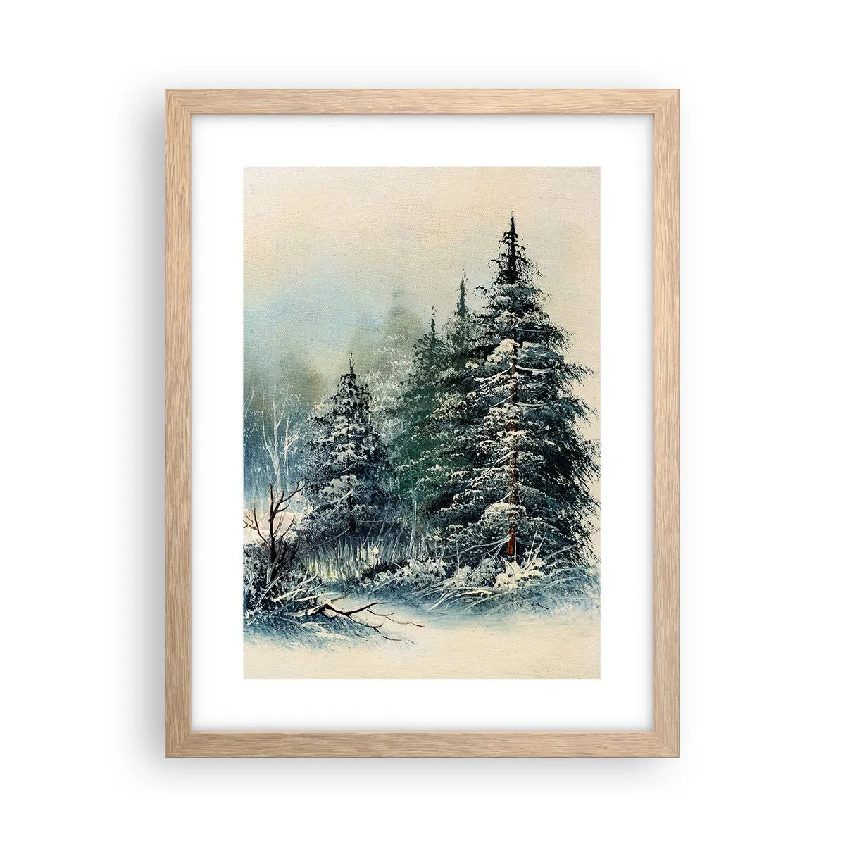 Plagát v ráme zo svetlého duba - Pripravenie na Vianoce - 30x40 cm