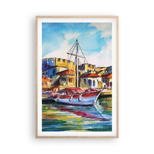 Plagát v ráme zo svetlého duba - Dúhové popoludnie - 61x91 cm
