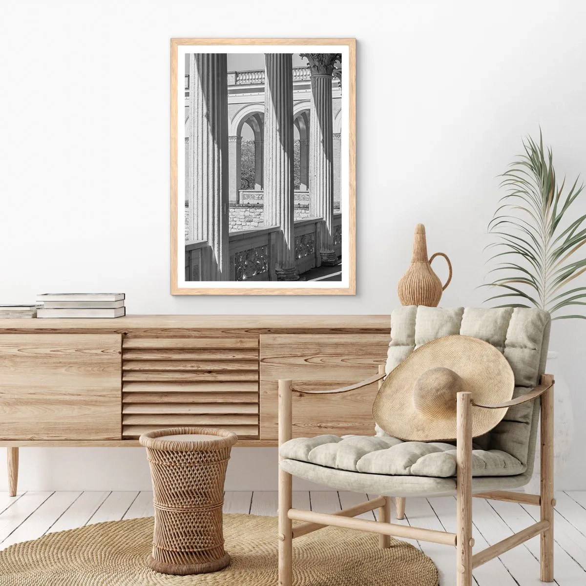Plagát v ráme zo svetlého duba - Slnečná arkáda - 61x91 cm