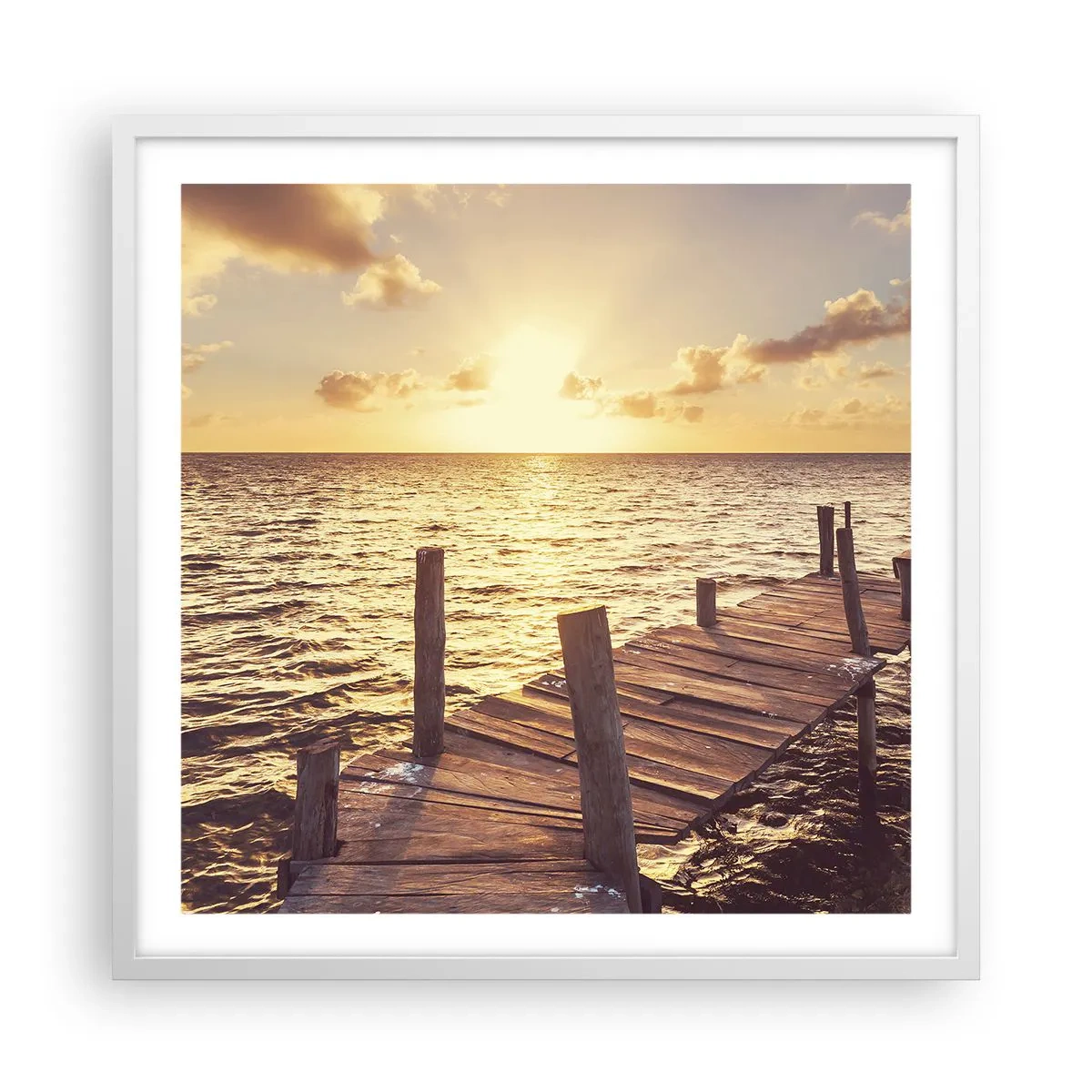 Plagát v bielom ráme - Zlatá krajina láskavosti - 60x60 cm