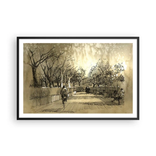 Plagát v čiernom ráme - Pierkom zastavený okamih - 91x61 cm