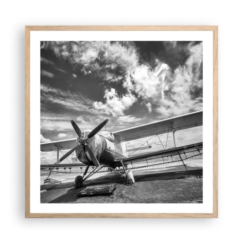 Plagát v ráme zo svetlého duba - Nemôžem sa toho dočkať! - 60x60 cm