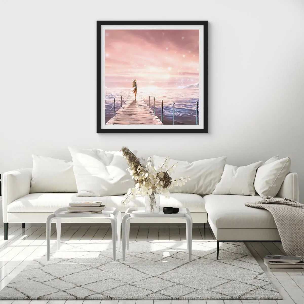 Plagát v čiernom ráme - Vo svetle sna - 60x60 cm