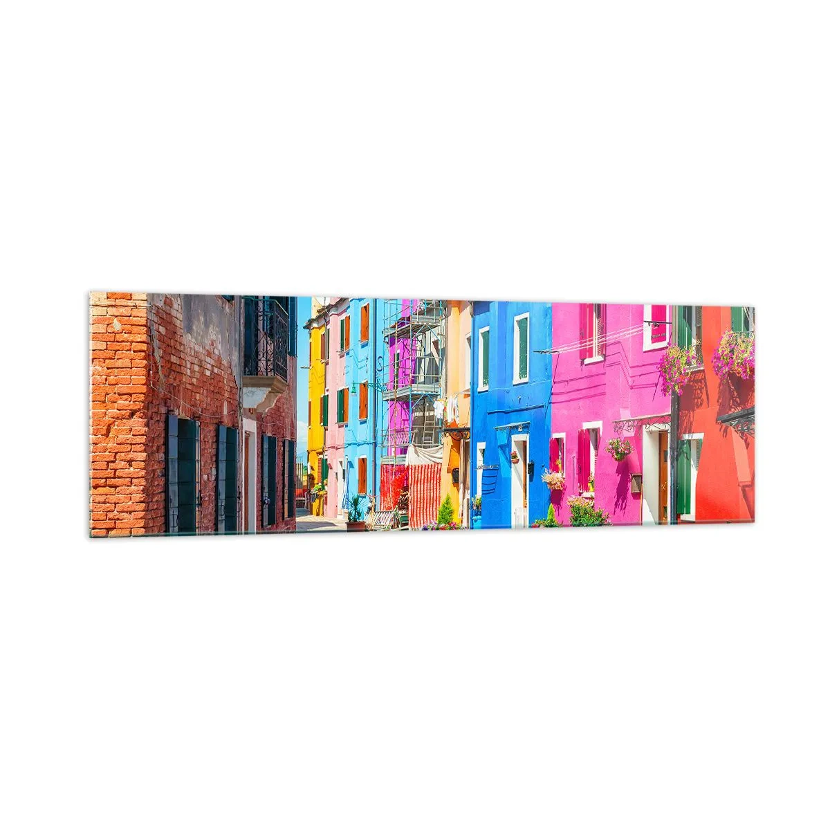 Obraz na skle - Mestečko „Pod papagájmi“ - 160x50 cm