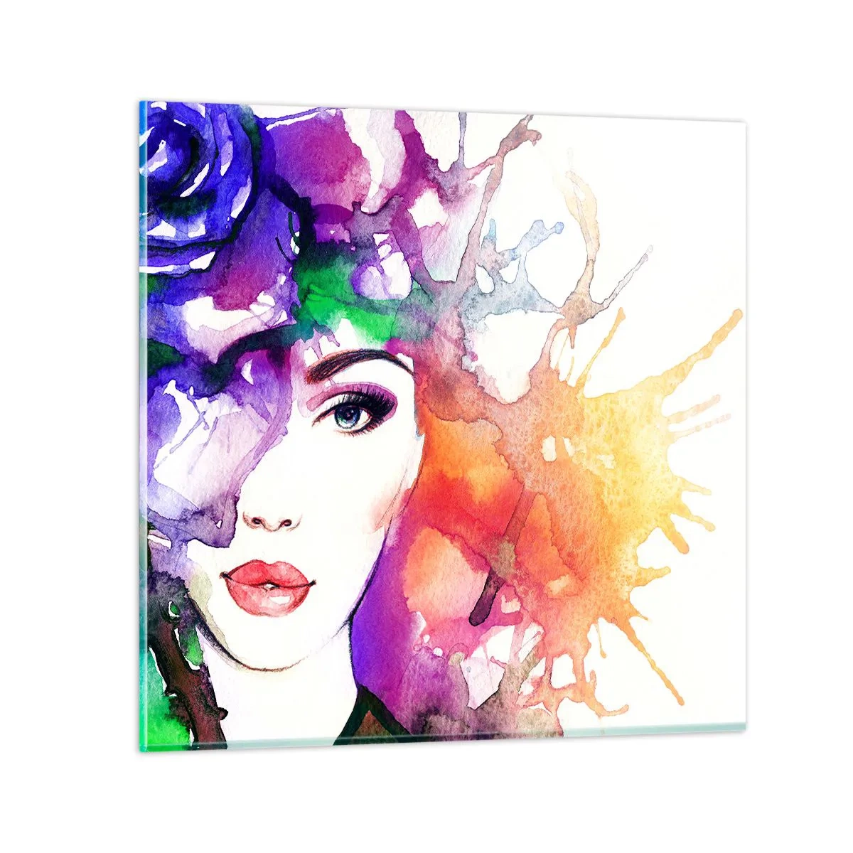 Obraz na skle - S hlavou v oblakoch - 40x40 cm