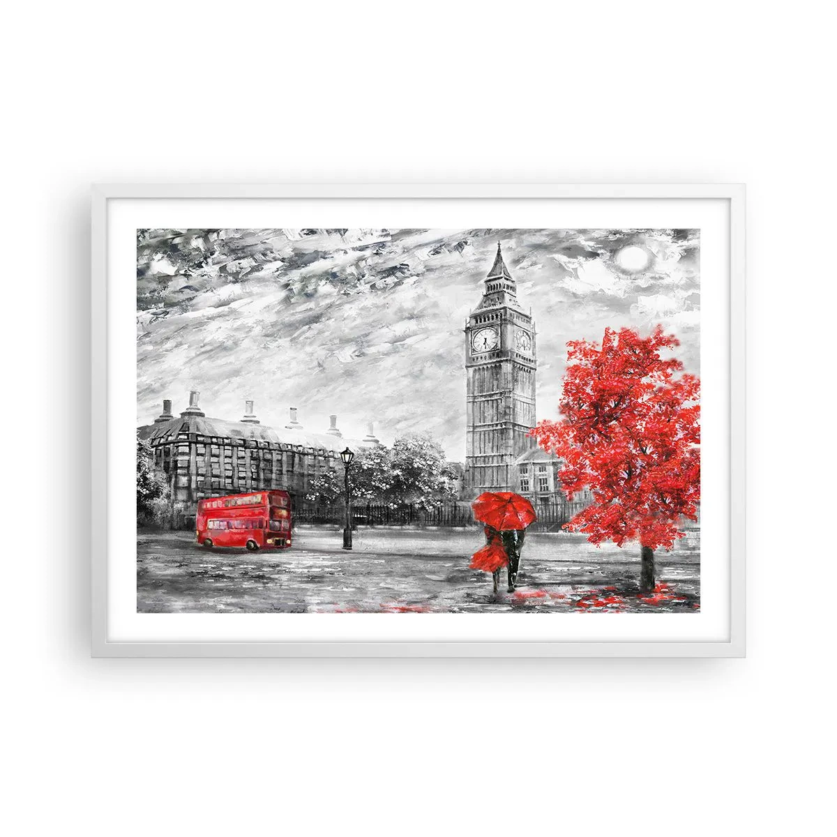 Plagát v bielom ráme - Vzrušujúci deň - 70x50 cm
