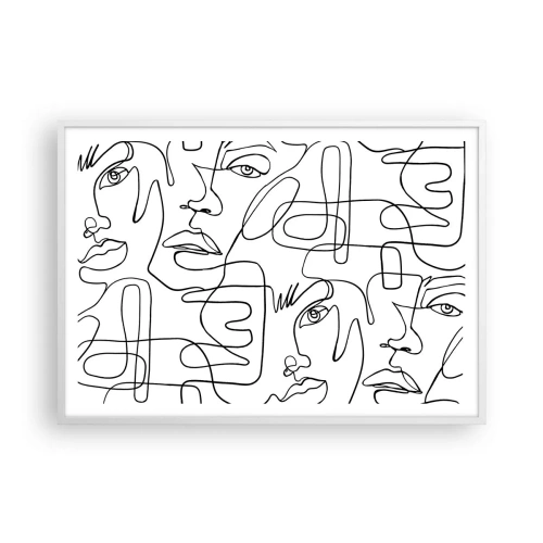 Plagát v bielom ráme - V spletených emóciách - 100x70 cm