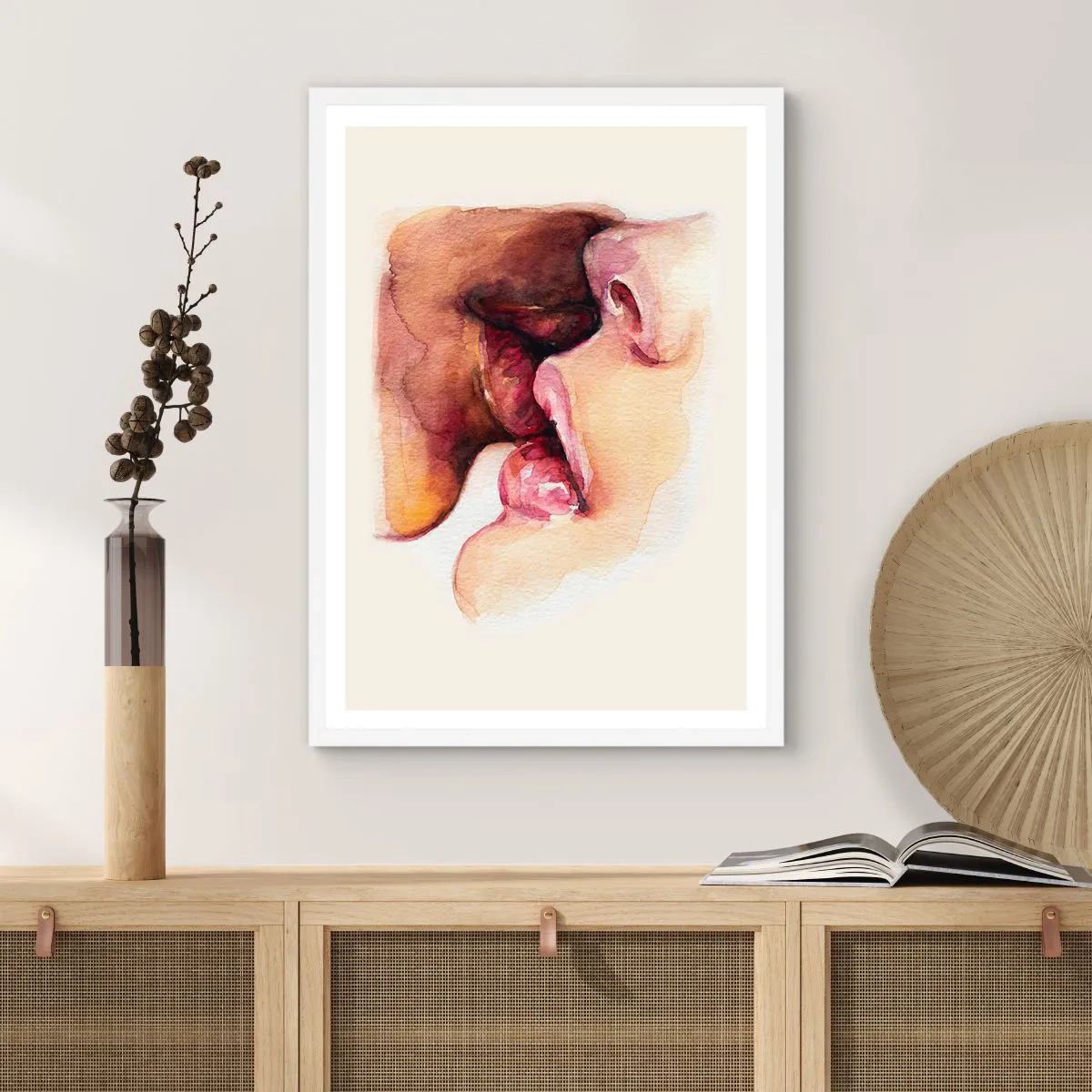 Plagát v bielom ráme - Ako noc a deň, zem a nebo - 50x70 cm