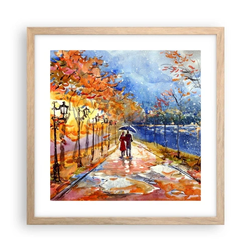 Plagát v ráme zo svetlého duba - Spoločne k hranici času - 40x40 cm