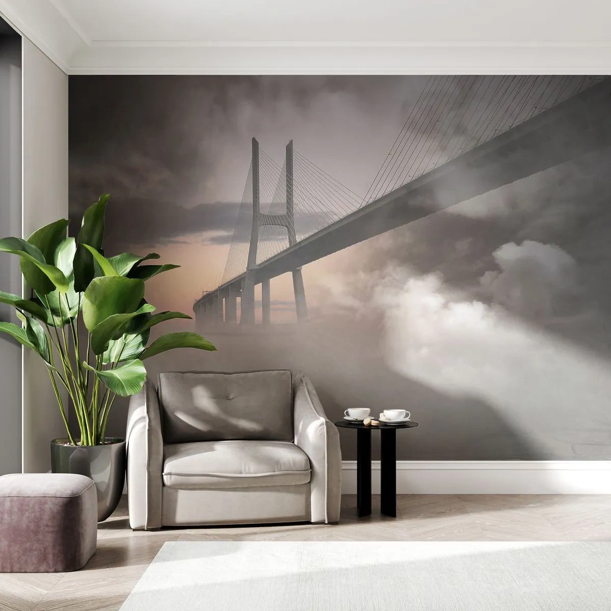 Fototapeta Premium Sand - Pri rieke, ktorá nie je - Krajina, Most, Architektúra - 300x210 cm