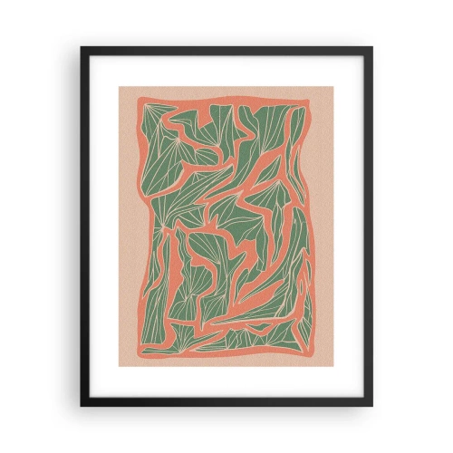 Plagát v čiernom ráme - Súboj koralov a zelene - 40x50 cm