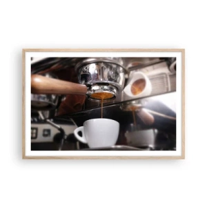 Plagát v ráme zo svetlého duba - Dobrá chvíľa dňa - 91x61 cm