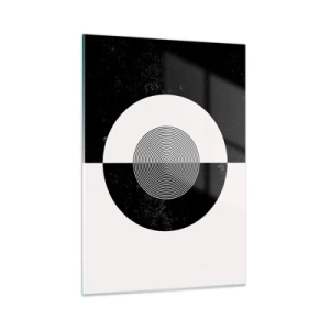 Obraz na skle - Harmónia v čiernej a bielej - 50x70 cm