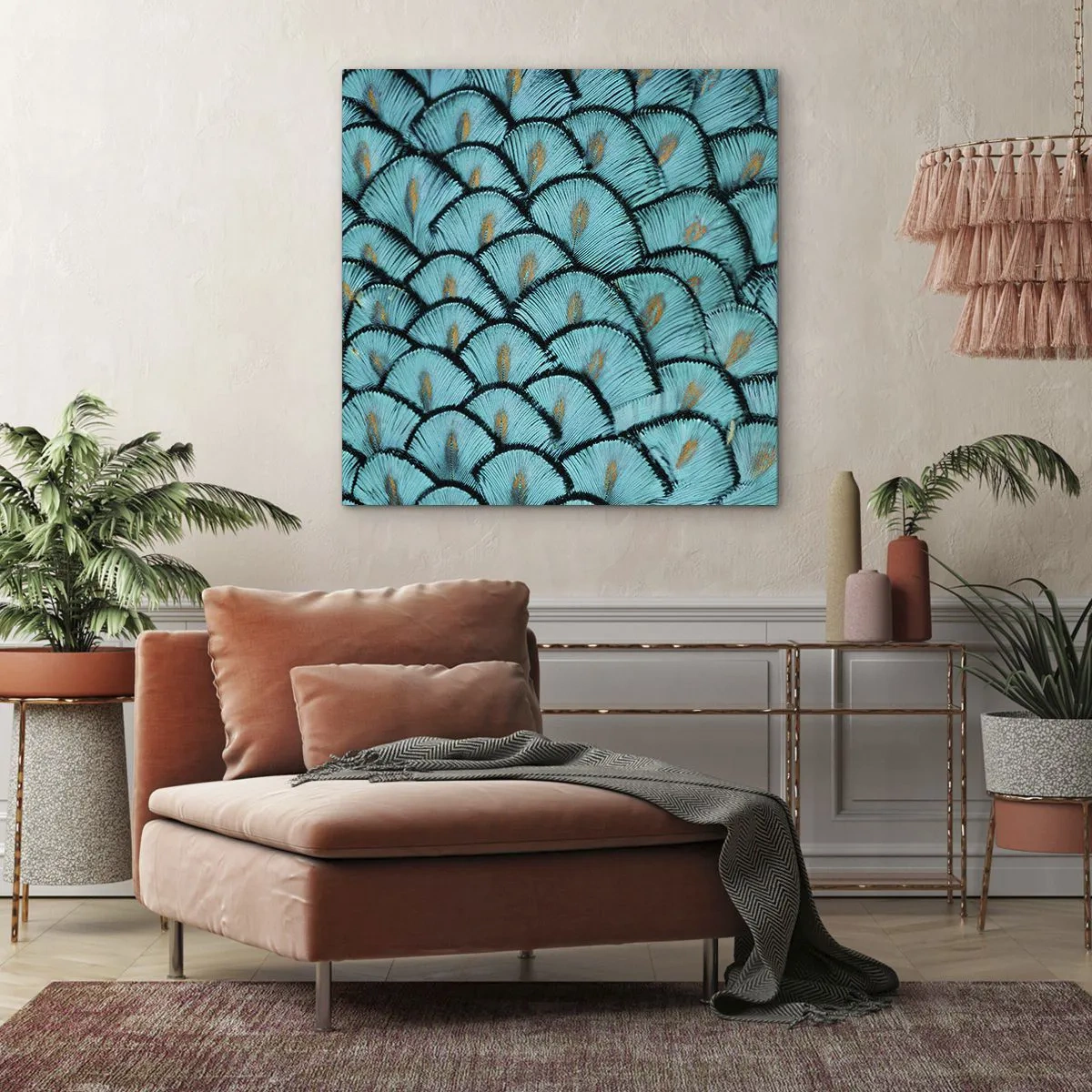 Obraz na plátne - Veľká slávnosť peria - 60x60 cm