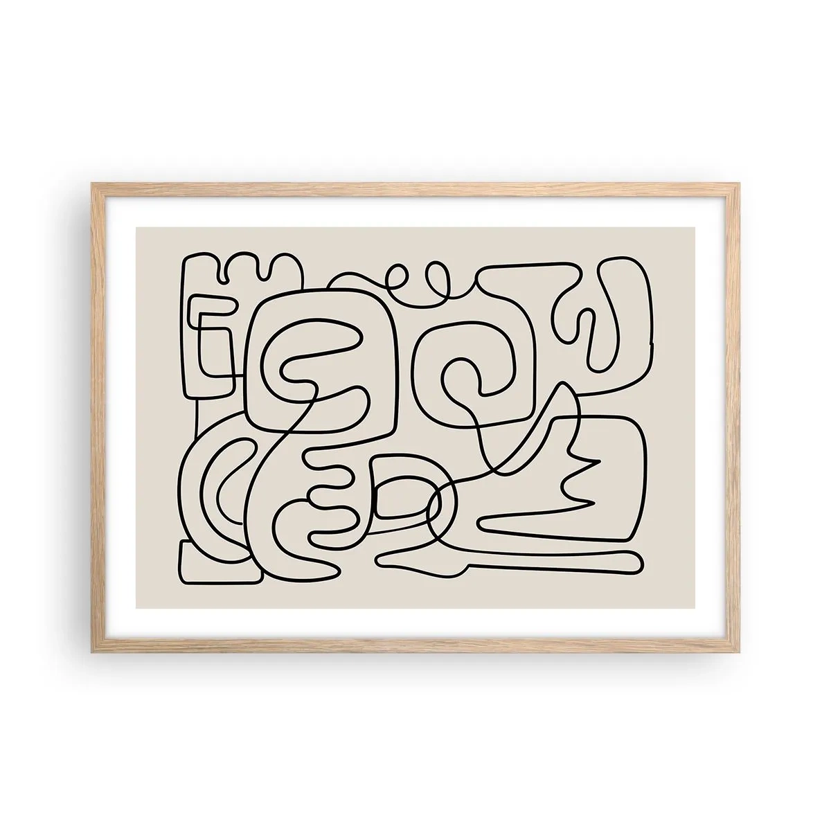 Plagát v ráme zo svetlého duba - Podľa stopy - 70x50 cm