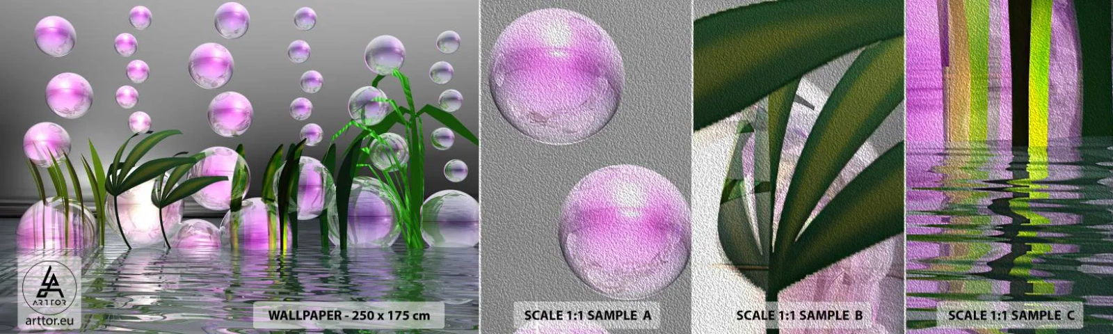 Vzorka fototapety Premium Sand - Reflexná kompozícia ľahkosti a života - Abstrakcia, Grafika, 3D - 100x30 cm