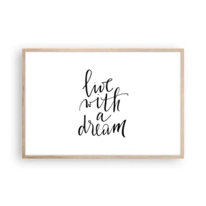 Plagát v ráme zo svetlého duba - Of course - 91x61 cm