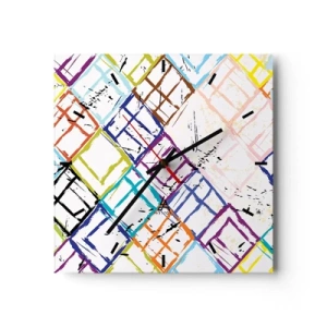 Nástenné hodiny - Bunky na prenájom - 40x40 cm