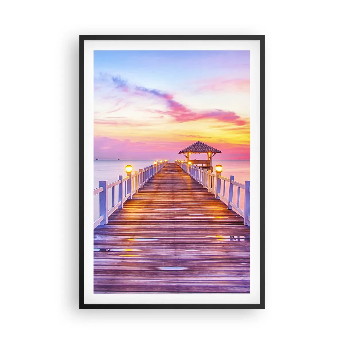 Plagát v čiernom ráme - Ľaliovo-zlaté ticho večera - 61x91 cm