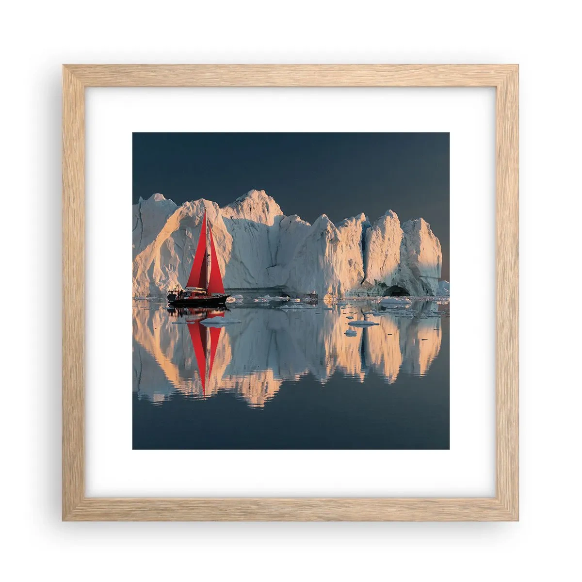 Plagát v ráme zo svetlého duba - Na okraji sveta - 30x30 cm