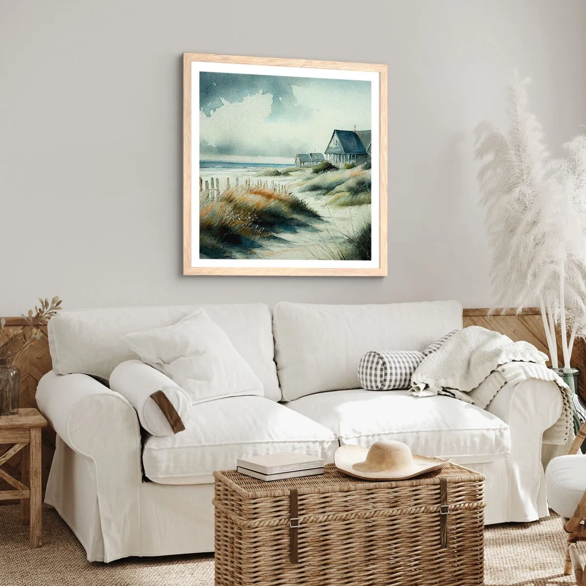 Plagát v ráme zo svetlého duba - Ďaleko od zhonu - 50x50 cm