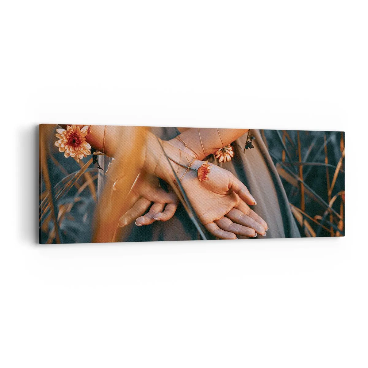 Obraz na plátne - Prepojená s prírodou - 90x30 cm