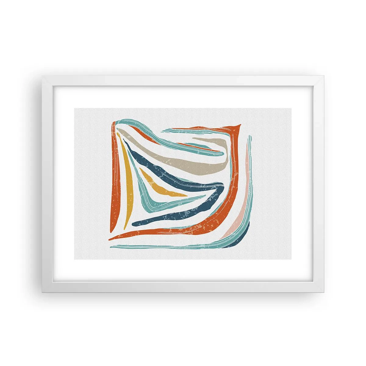 Plagát v bielom ráme - Priateľsky usmievavá abstrakcia - 40x30 cm