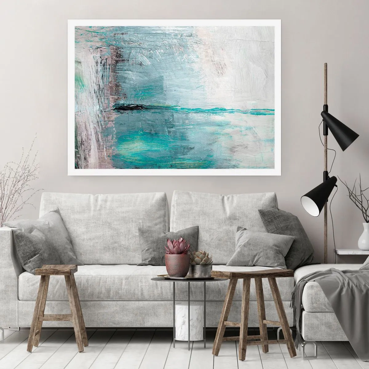 Plagát - Horizontálne v modrej - 50x40 cm