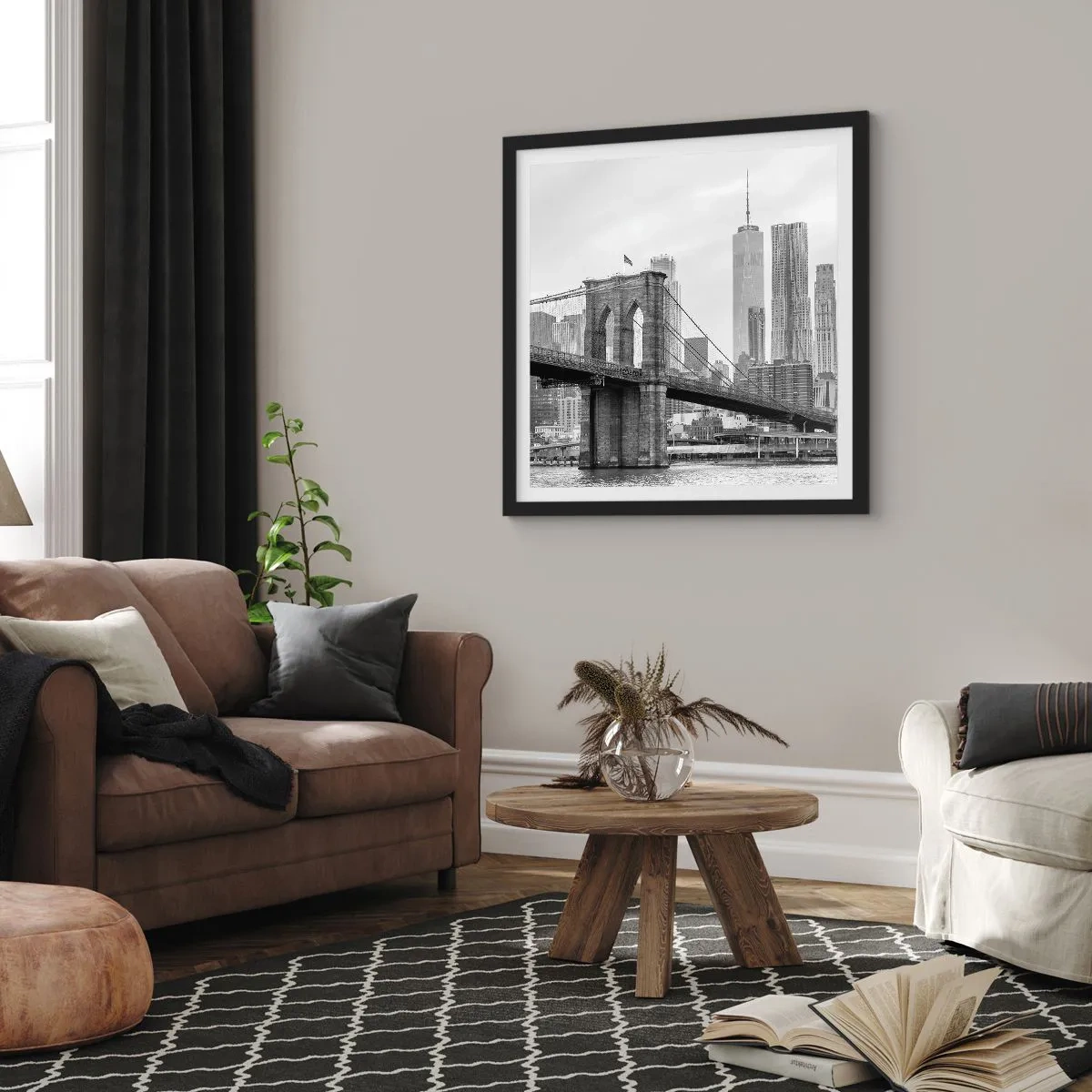 Plagát v čiernom ráme - Newyorské zázraky - 60x60 cm