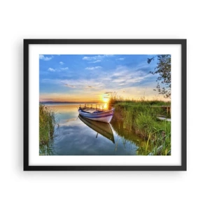 Plagát v čiernom ráme - Zátoka splnených snov - 50x40 cm