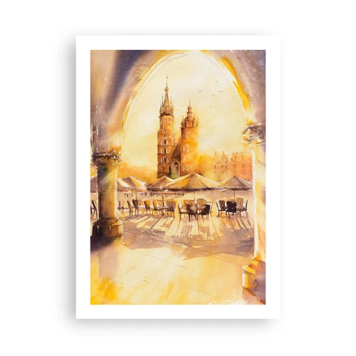 Plagát - Východ slnka nad krakovským námestím - 50x70 cm
