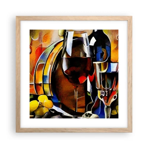 Plagát v ráme zo svetlého duba - Aj svet dostáva farby - 40x40 cm