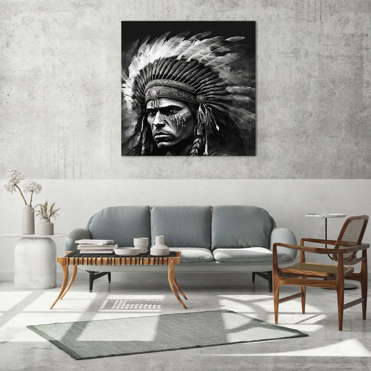 Obraz na skle - Vodca a bojovník - 70x70 cm