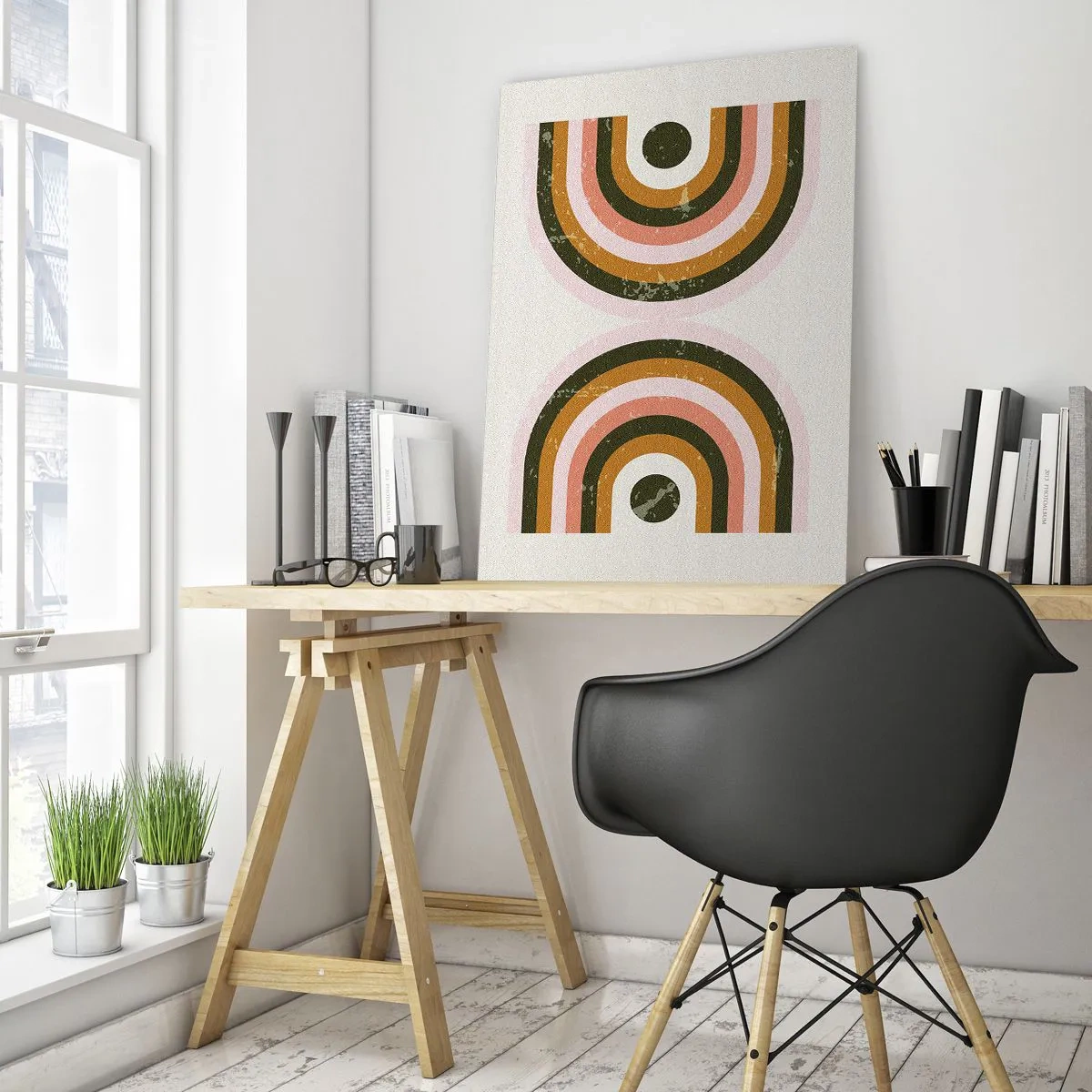 Obraz na skle - Dvojitá abstrakcia - 50x70 cm