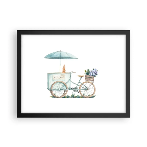 Plagát v čiernom ráme - Sladká spomienka na leto - 40x30 cm