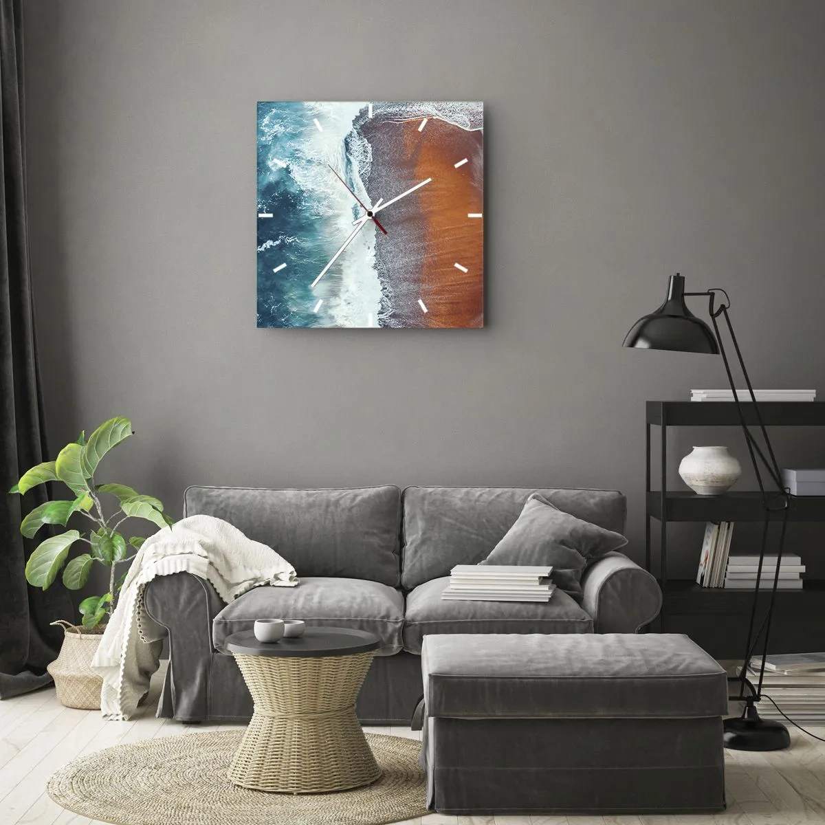 Nástenné hodiny - Dotyk oceánu - 40x40 cm