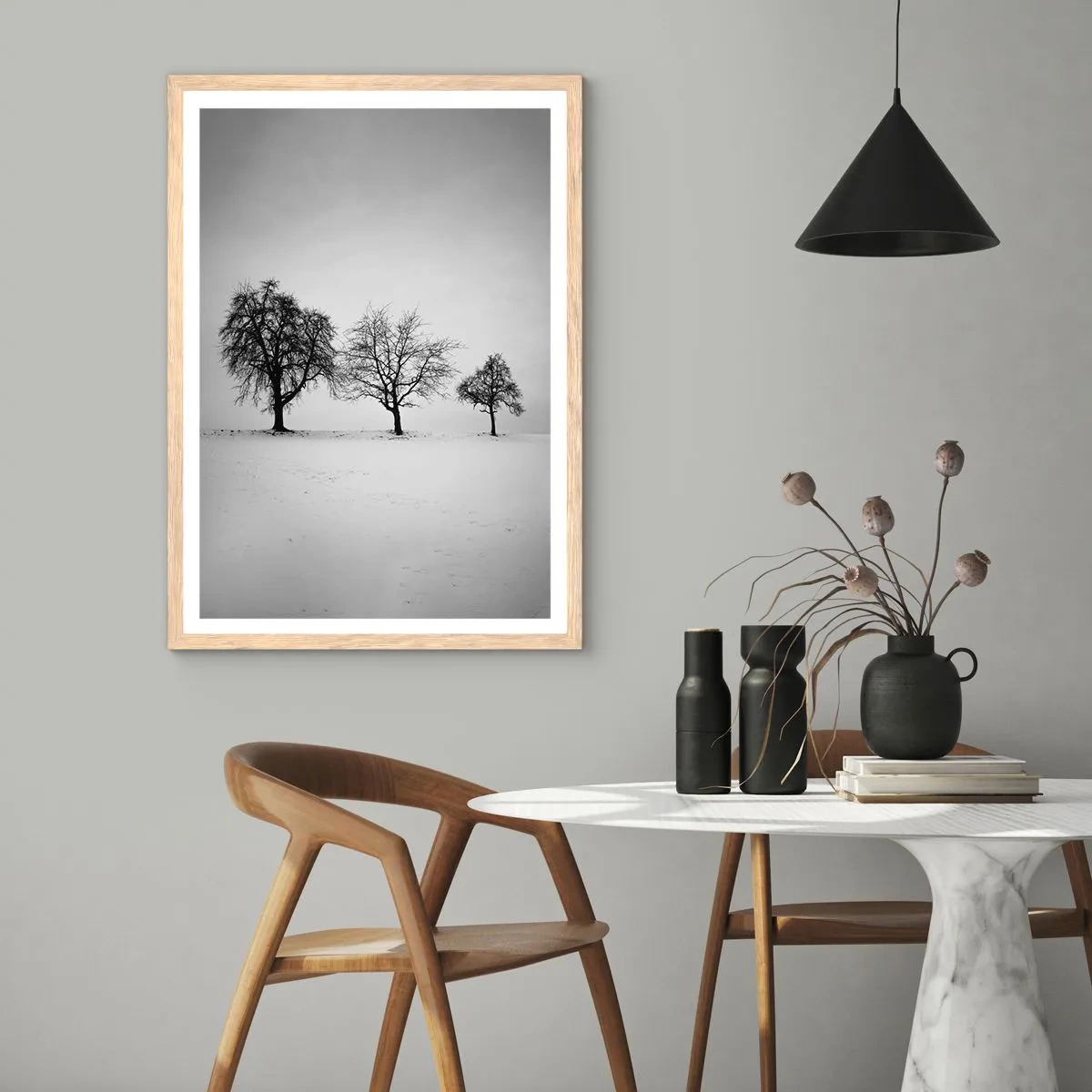 Plagát v ráme zo svetlého duba - O čom sníva? - 70x100 cm