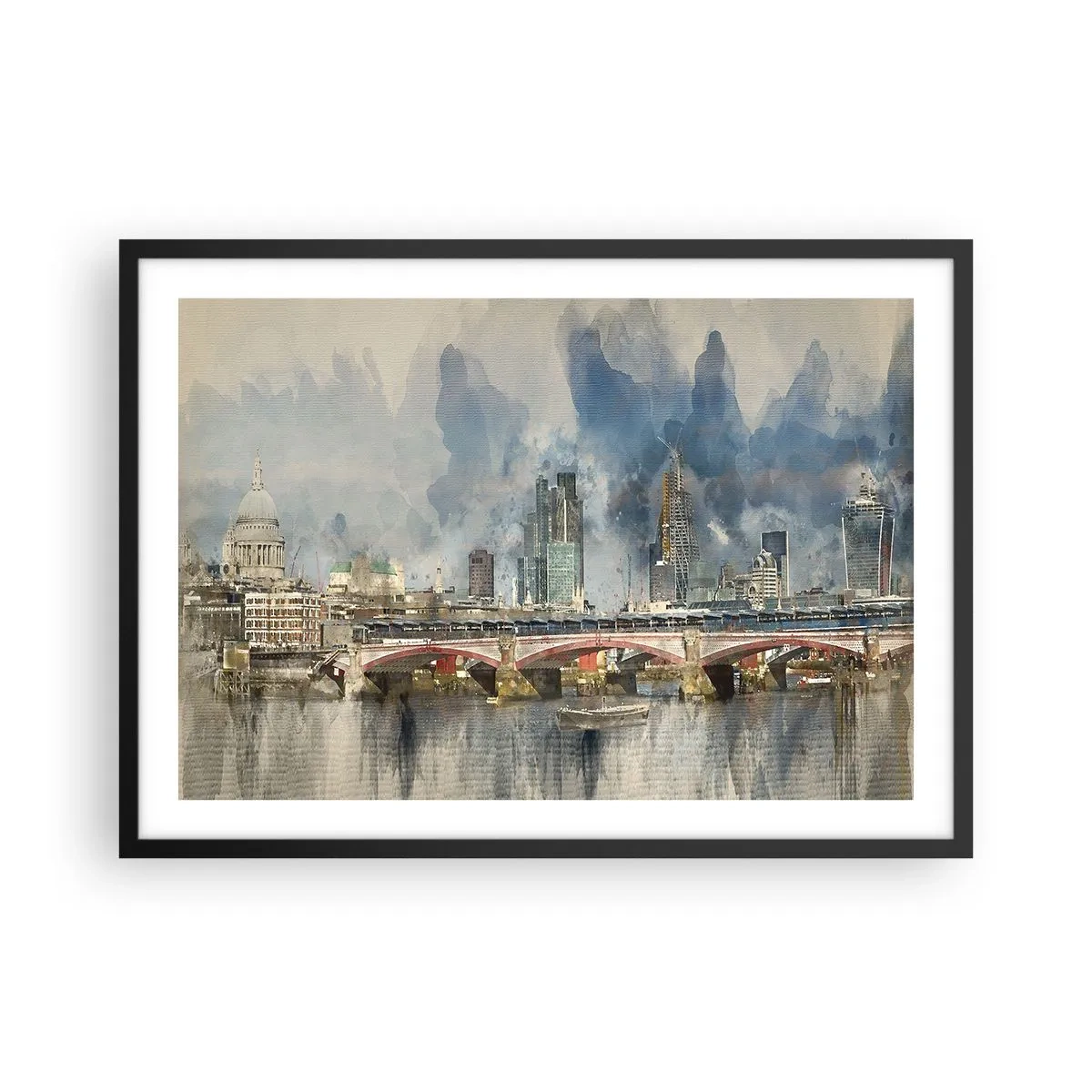 Plagát v čiernom ráme - Londýn v celej svojej kráse - 70x50 cm