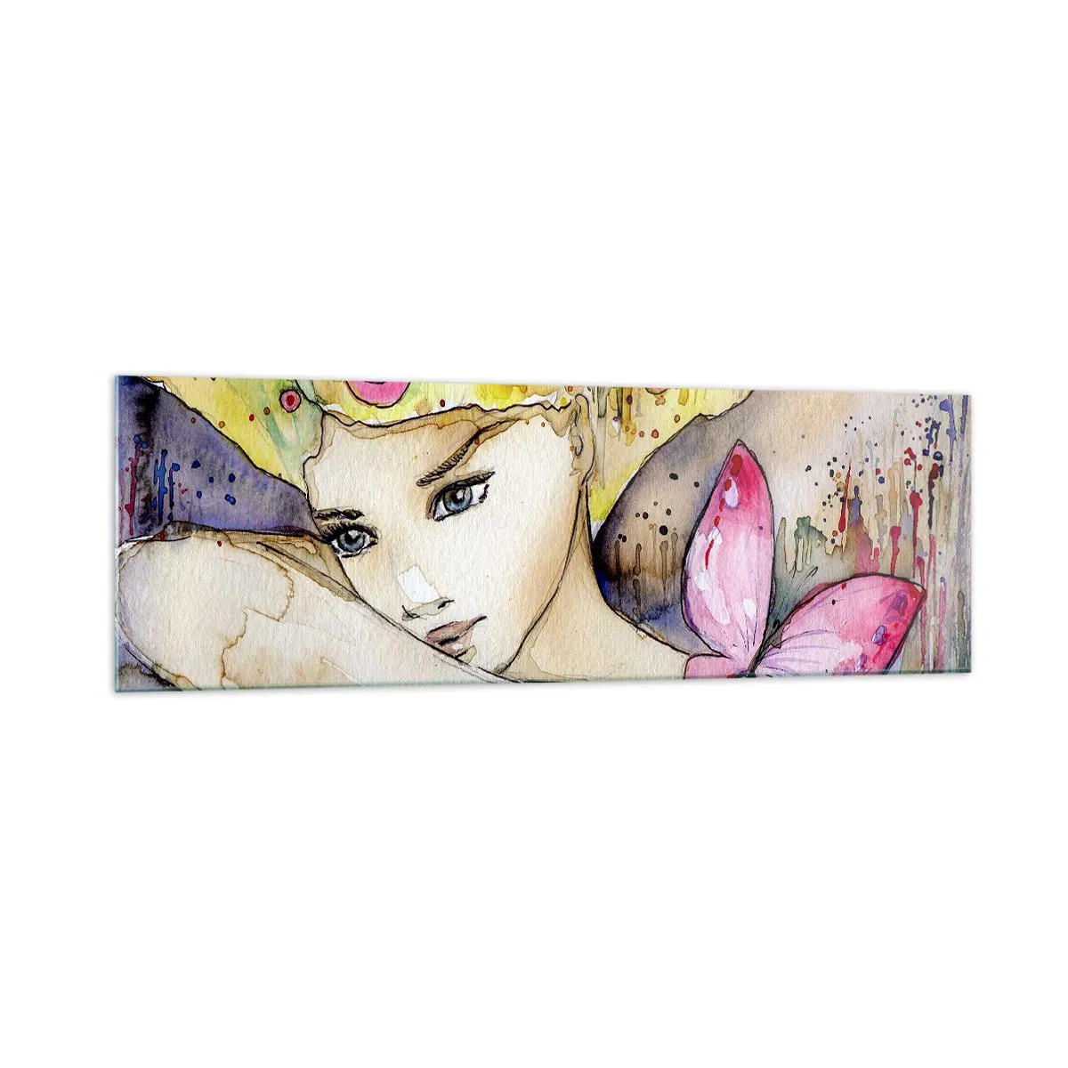 Obraz na skle - Motýlia princezná - 160x50 cm