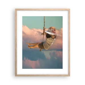 Plagát v ráme zo svetlého duba - Hra v oblakoch - 40x50 cm