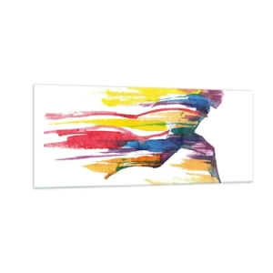 Obraz na skle - Dúhový beh - 100x40 cm
